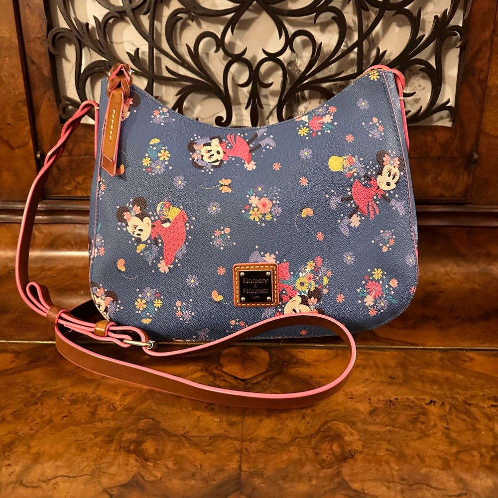 Dooney & Bourke Blue and Pink Floral Crossbody Bag